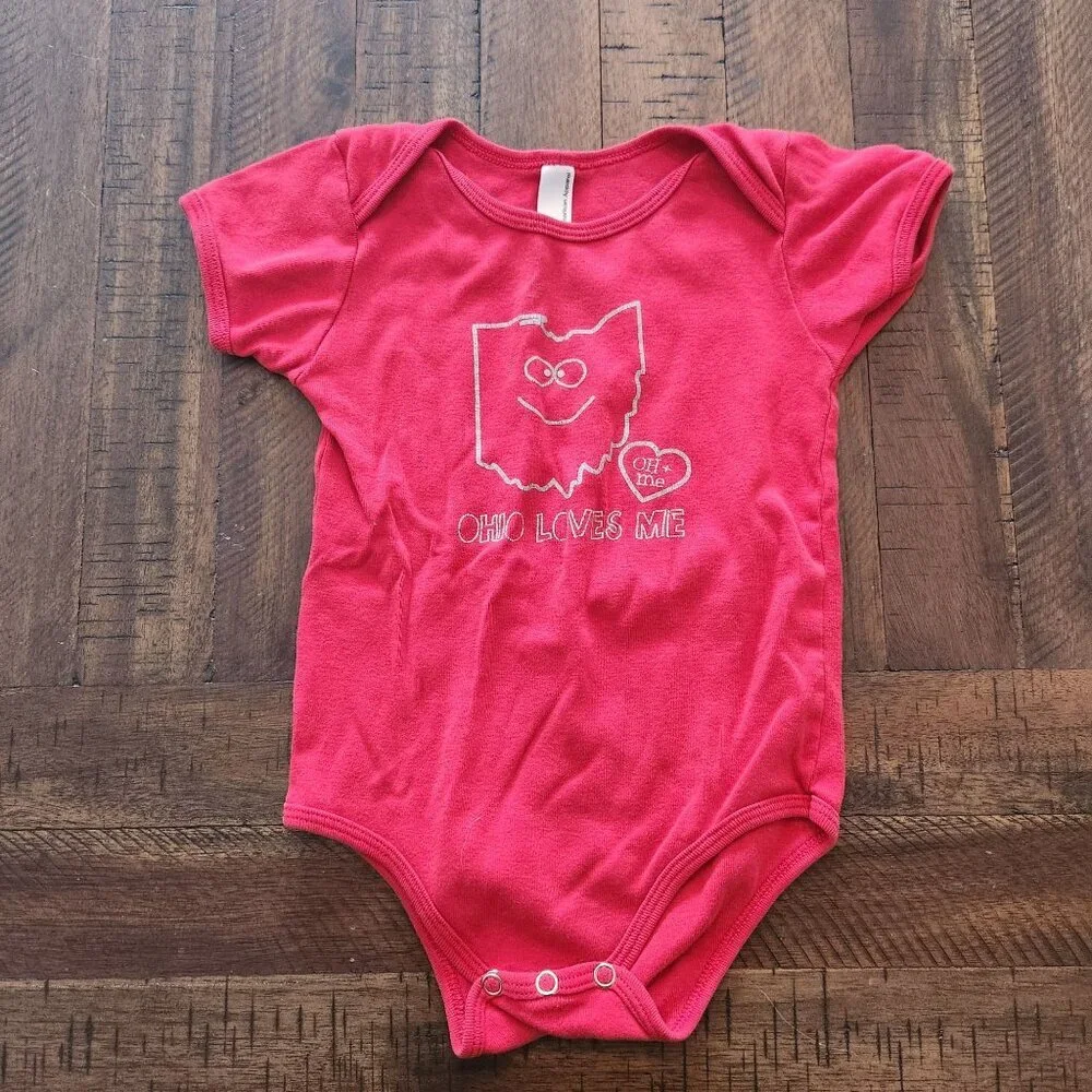 BUNDLE (3) Ohio State Buckeyes Girls Clothes White Shirt Pants Bodysuit 12-18M